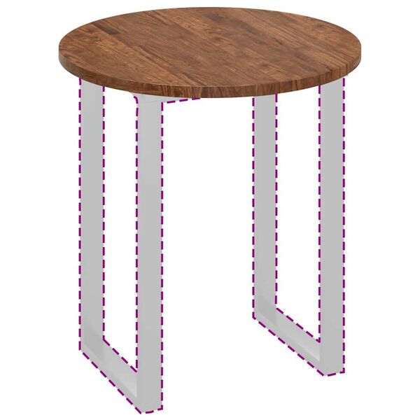 vidaXL Encimera Marrón oscuro Ø 70 x 2.5 cm Madera de roble sólida