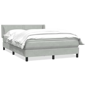 vidaXL Cama box spring con colch&oacute;n terciopelo gris claro 140x210 cm