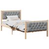 vidaXL Estructura de cama Gris Claro 90 x 200 cm Madera de pino macizo