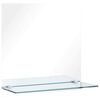 vidaXL Espejo de pared con estante de vidrio templado 30x30 cm