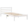 vidaXL Cama con estanter&iacute;a sin colch&oacute;n madera maciza blanco 90x200 cm