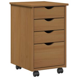 vidaXL Gabinete rodante MOSS Marr&oacute;n Miel 34 x 39 x 56 cm Pino macizo