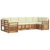 vidaXL Conjunto de sof&aacute;s de exterior 7 uds. Natural y Crema