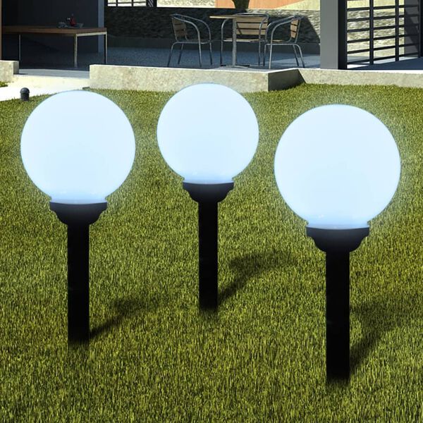 vidaXL L&aacute;mparas de camino de jard&iacute;n 3 uds LED 20 cm con pincho