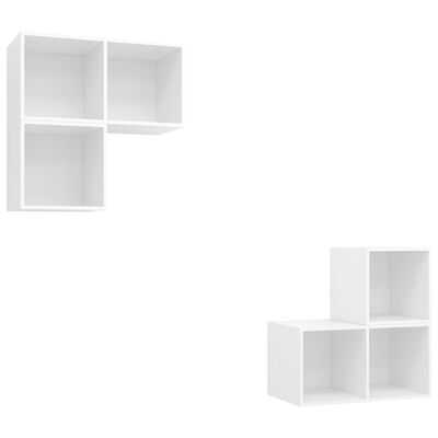 vidaXL Juego de muebles de salón 4 piezas madera de ingeniería blanco