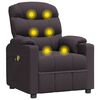 vidaXL Sillón de masaje eléctrico tela marrón oscuro