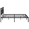 vidaXL Estructura cama sin colch&oacute;n con cabecero metal negro 200x200 cm