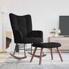 vidaXL Silla mecedora con reposapi&eacute;s terciopelo negro