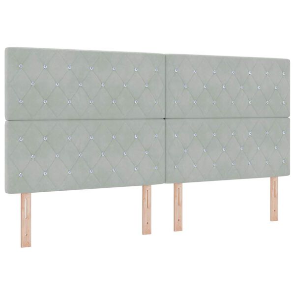 vidaXL Cama tipo Box Spring Gris Claro 200 x 200 cm Terciopelo
