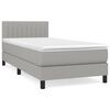 vidaXL Cama box spring con colchón tela gris claro 80x200 cm