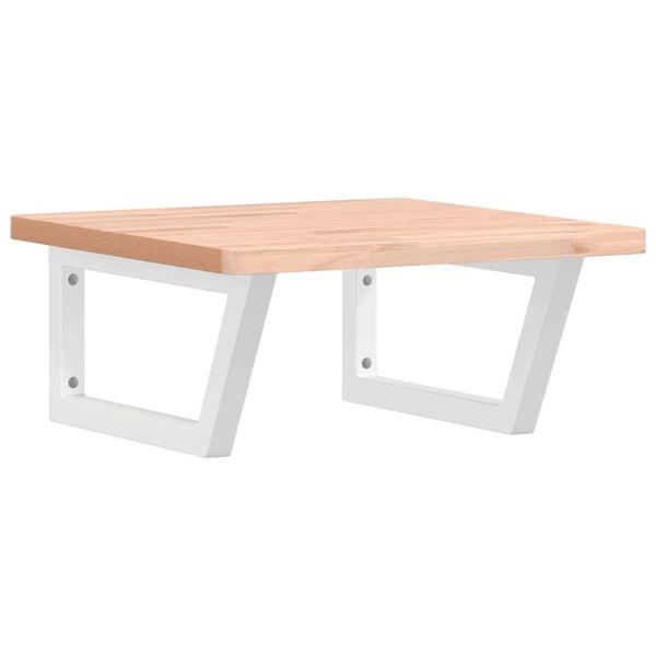 vidaXL Estante de lavabo de pared de acero y madera maciza de haya