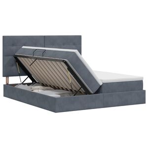 vidaXL Cama con almacenamiento Gris oscuro 200 x 200 cm Terciopelo
