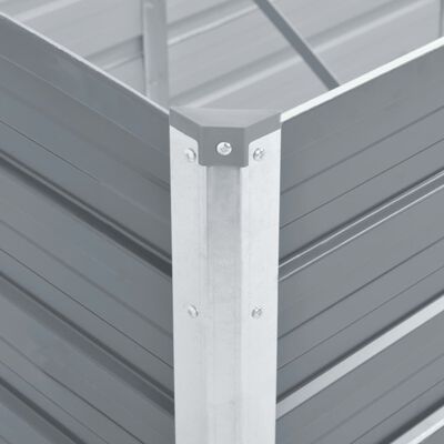 vidaXL Arriate de jardín de acero galvanizado gris 160x40x45 cm