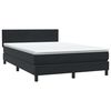 vidaXL Cama box spring con colch&oacute;n y LED terciopelo negro 160x210 cm
