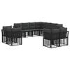 vidaXL Conjunto de sof&aacute;s de exterior 11 pcs Negro y Gris oscuro