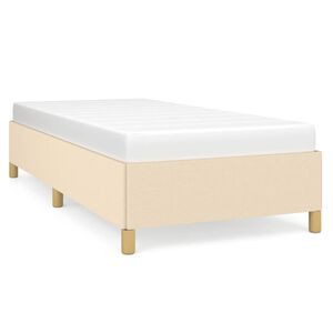 vidaXL Estructura de cama sin colch&oacute;n tela crema 90x190 cm