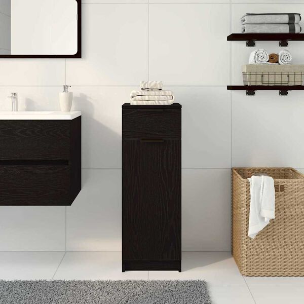 vidaXL Gabinete de Ba&ntilde;o con caj&oacute;n Roble negro 32 x 34 x 90 cm