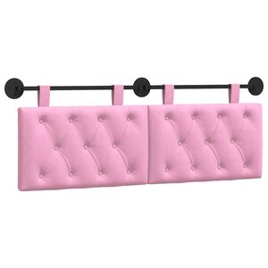 vidaXL Cabecera Colgante Montaje en la pared Rosa 150 x 55 x 7 cm tela