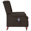 vidaXL Sill&oacute;n de masaje reclinable de tela marr&oacute;n oscuro