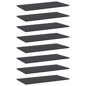 vidaXL Estantes para estanter&iacute;a 8 uds contrachapada gris 80x40x1,5 cm