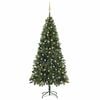 vidaXL &Aacute;rbol de Navidad preiluminado con luces y bolas verde 210 cm