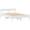 vidaXL Cama con estanter&iacute;a sin colch&oacute;n madera maciza blanca 120x190 cm