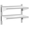 vidaXL Estante de pared acero inoxidable plateado 75x40x60 cm