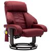 vidaXL Sillón de masaje reclinable para TV cuero sintético rojo tinto