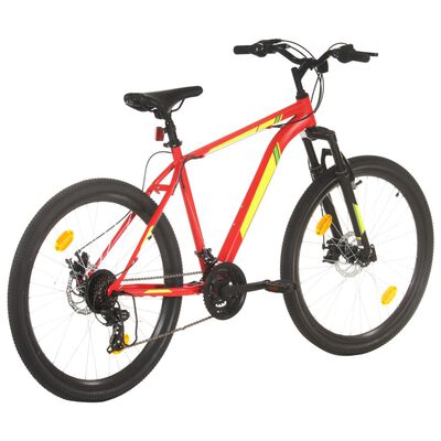 vidaXL Bicicleta de montaña 21 velocidad 27,5 pulgadas rueda 42cm rojo