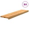 vidaXL Pelda&ntilde;os de escalera 4 uds madera maciza roble marr&oacute;n claro