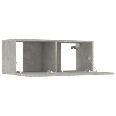 vidaXL Muebles de TV 2 uds madera ingeniería gris hormigón 80x30x30 cm