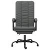 vidaXL Silla de oficina reclinable de tela gris oscuro