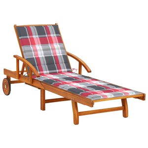 vidaXL Tumbona de jard&iacute;n con coj&iacute;n madera maciza de acacia