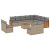 vidaXL Set sof&aacute;s de jard&iacute;n con cojines 13 pzas rat&aacute;n sint&eacute;tico beige