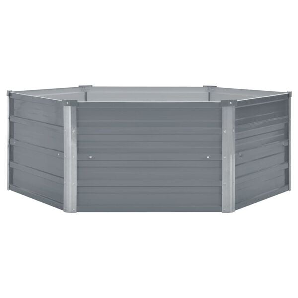 vidaXL Jardinera elevada 129x129x46 cm acero galvanizado gris