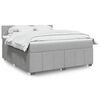 vidaXL Cama box spring con colch&oacute;n tela gris claro 180x200 cm