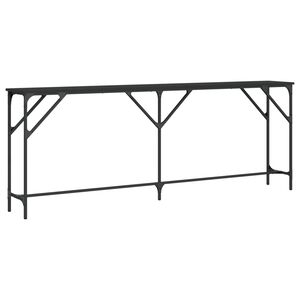 vidaXL Mesa consola madera de ingenier&iacute;a negra 200x29x75 cm