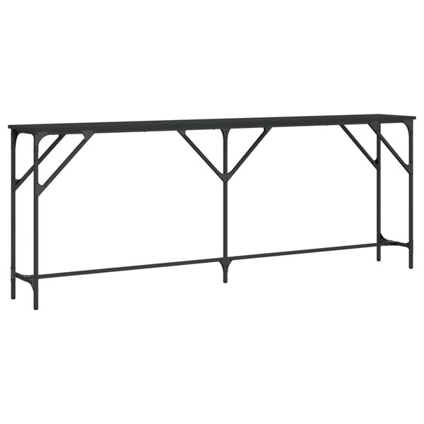 vidaXL Mesa consola madera de ingenier&iacute;a negra 200x29x75 cm