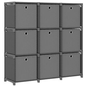 vidaXL Estanter&iacute;a de 9 cubos con cajas de tela gris 103x30x107,5 cm