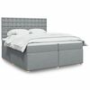 vidaXL Cama box spring con colch&oacute;n tela gris claro 200x200 cm