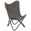 vidaXL Silla Butterfly de lona gris antracita