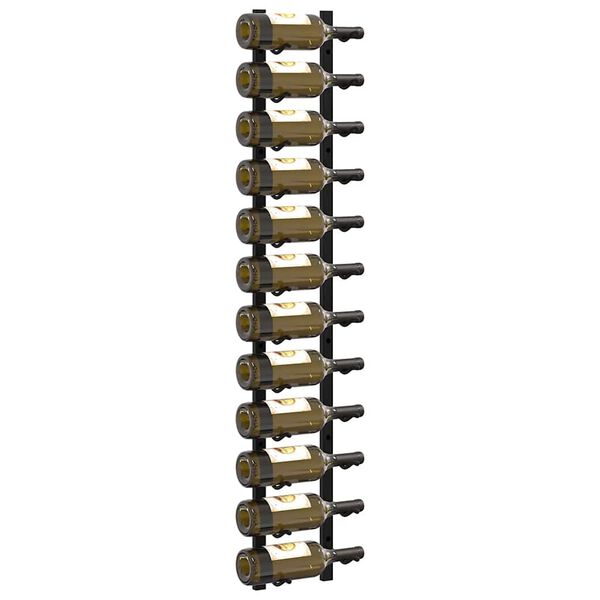 vidaXL Botelleros de pared para 12 botellas hierro negro 2 unidades