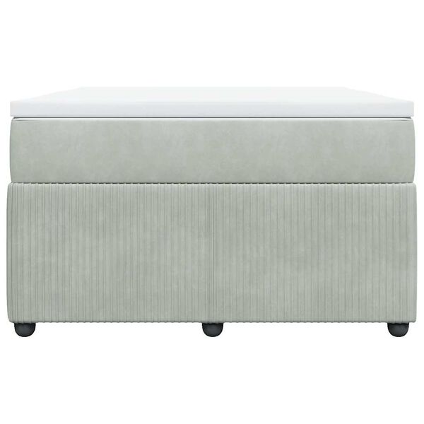 vidaXL Cama box spring con colch&oacute;n terciopelo gris claro 120x200 cm