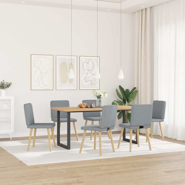 vidaXL Sillas de comedor 6 unidades de tela gris claro
