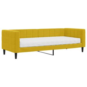 vidaXL Sof&aacute; cama con colch&oacute;n terciopelo amarillo 80x200 cm