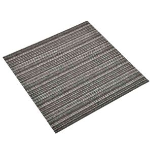vidaXL Alfombra 20 pcs Antracita a rayas 50 x 50 cm 100% Polipropileno