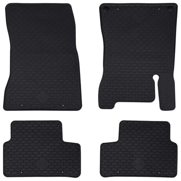 vidaXL Alfombrilla de Coche 4 pcs Negro TPE