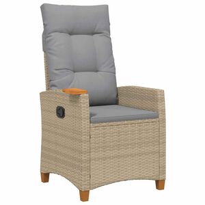 vidaXL Silla reclinable con bandeja para t&eacute; con coj&iacute;n 62 x 64 x 112 cm