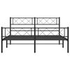 vidaXL Estructura cama sin colch&oacute;n con estribo metal negro 160x200 cm