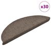 vidaXL Felpudos autoadhesivos para escaleras, 30 unidades, beige, 56 x 17 x 3 cm, semicirculares